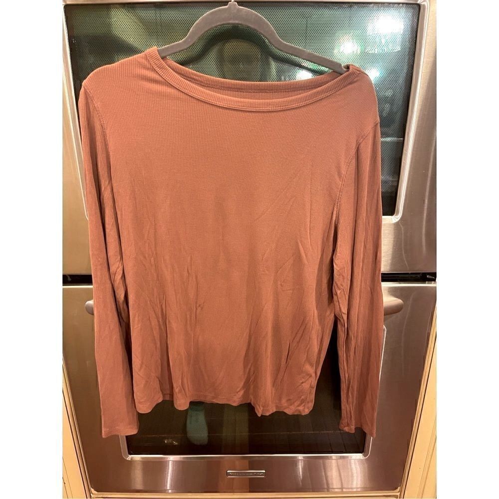 A New Day ribbed top, terra cotta color, size large